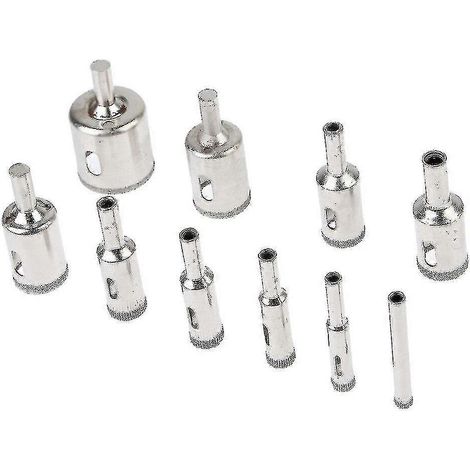 Jeu de 10 forets diamantés HSS pour carrelage, marbre et céramique, scie cloche, pour outils électriques, 6 mm à 30 mm (1/2)