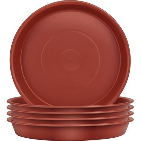 Set mit 5 Untersetzern für Pflanzen, Blumentöpfe und Pflanzgefäße für drinnen und draußen, Garten – 16 cm (1/4)