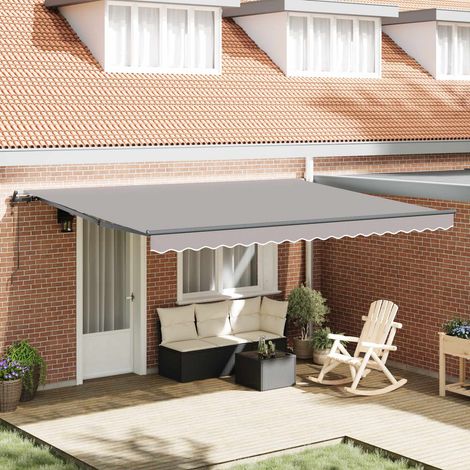 Toldo Retráctil Gris claro 450 x 300 cm tela