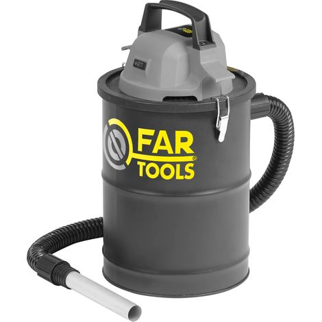 Fartools – Aspirateur à cendres 18V sans fil – Cuve métal 15L – Moteur puissant pour cendres et poussières – Flexible 1m et tube aluminium