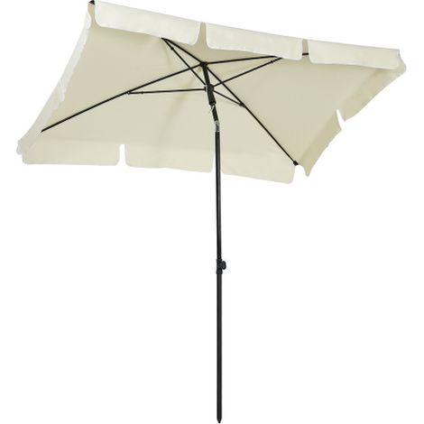 Sonnenschirm UV-Schutz Gartenschirm knickbar, perfekt für Balkon & Strand, Cremeweiß & Schwarz 
On-Site