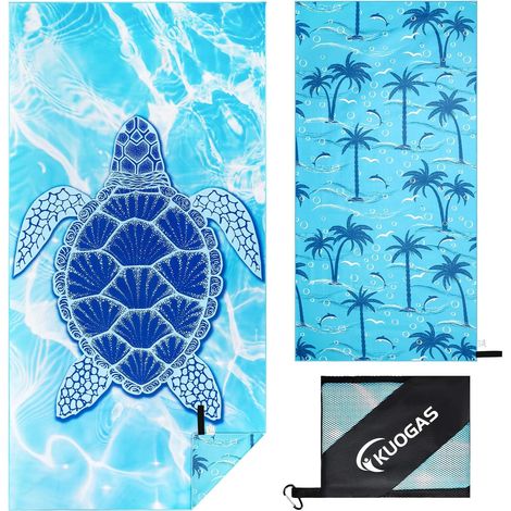 Filiyano-Serviette de plage XXL 90 x 180 cm, grande serviette en microfibre à séchage rapide, serviette de bain anti-sable, couverture de plage pour (1/5)