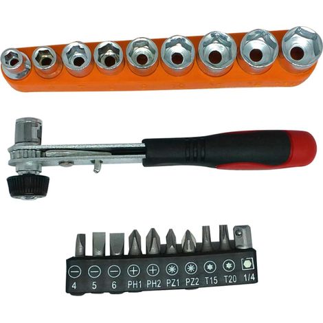 Jeu de Clés à Douille à Cliquet, Ensemble D'outils de Mécanicien Automobile, Plastique et Métal, Sens Direct/inverse, Embouts de Tournevis, pour Réparation Auto Plusieurs styles (1/5)