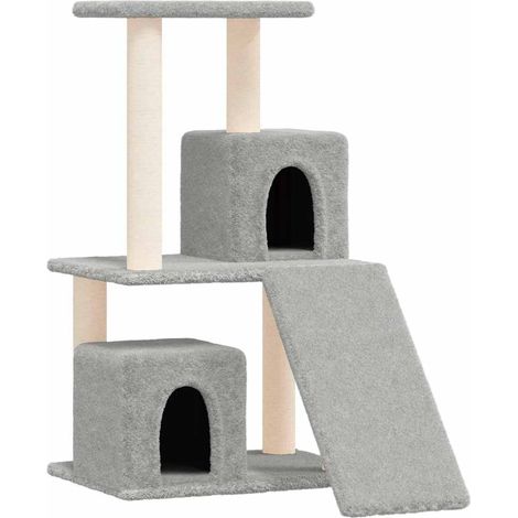 vidaXL Rascador para gatos con postes de sisal gris claro 82 cm (1/2)