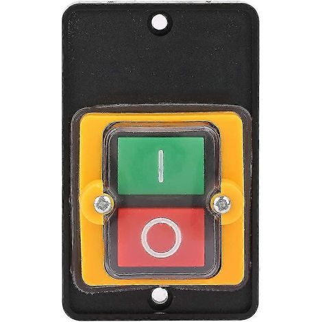 Interrupteur à bouton-poussoir industriel 220 V/380 V 10 A étanche à l'eau et à la poussière, interrupteur marche/arrêt pour machine (1/5)