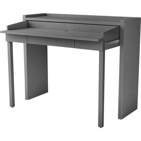 Bureau Console Extensible "Mel" 110cm Gris (1/5)