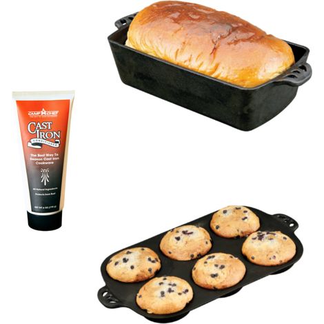 Camping Zubehör Brotbackform Kastenform Cast Iron Gusseisen Grill Muffinform (1/3)