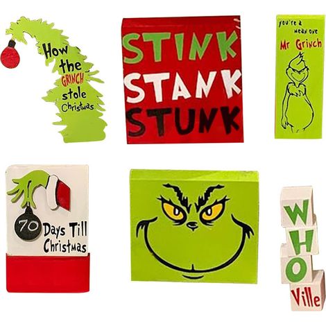 [Décor de Plateau Étagé Noël] Décoration Bois Green Signatures Table Centerpiece Maison Shelf Party Holiday Multicolor 6 Signes (1/5)