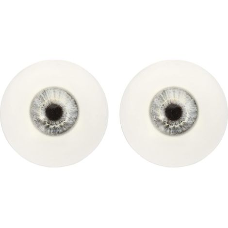 Ein Paar austauschbare Puppenaugen, realistische Acrylaugen, Kunststoff-Halbaugen, 30 mm Sicherheitsaugen, geeignet für Masken, Halloween-Requisiten und Bastelarbeiten (silber).