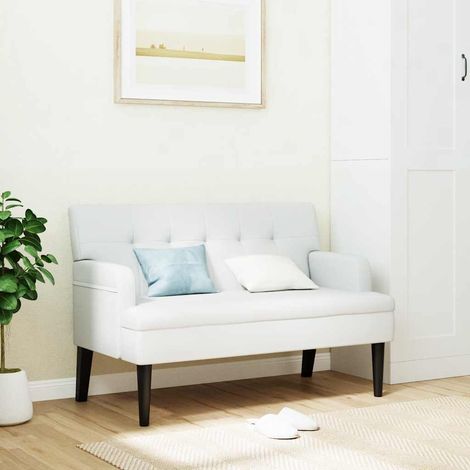vidaXL Banc avec dossier blanc 112x65,5x75 cm similicuir (1/5)