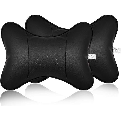 PU Leather Car Seat Headrest Cushion Pad (Black, 28cm x 18cm) (1/5)