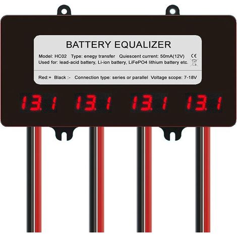 Geeignet für HC02 LED-Anzeigen, 10A Batterieausgleichsgerät, aktiver Strom- und Spannungsausgleich für Lithium-Ionen-, Lithium-Eisenphosphat- und Lithium-Titanat-Batterien.