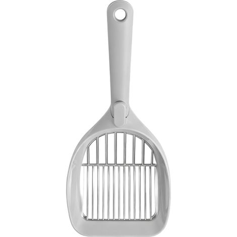 Pelle à Litière Chat Inox Ergonomique Antiadhésive Grise 35x15cm Robuste pour Nettoyage Efficace et Hygiénique de la Litière (1/5)
