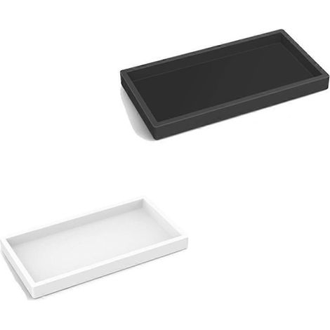 Plateau de comptoir de salle de bain, plateau de lavabo de salle de bain avancé, plateau de salle de bain rectangulaire incassable, plateau distributeur de savon A (1/5)