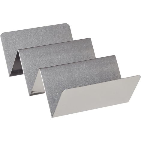 Taco-Halter aus Edelstahl, 2-3 Fächer, 10 x 20 cm, silber