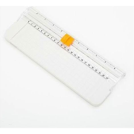 Coupe-papier avec sécurité automatique et règle latérale, outil de scrapbooking pour étiquettes, cartes, papier et autres supports. (1/5)