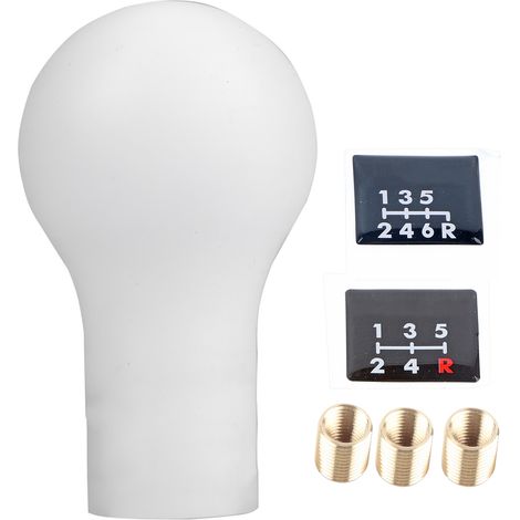 Eosnow Pomello del cambio manuale automatico a 5 velocità per Mitsubishi Lancer V3/EVO(Bianco) (1/5)