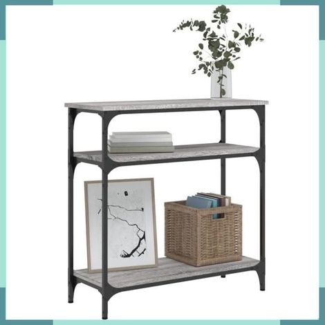 834043 Table console sonoma gris 75x29x75 cm bois d'ingénierie (1/5)