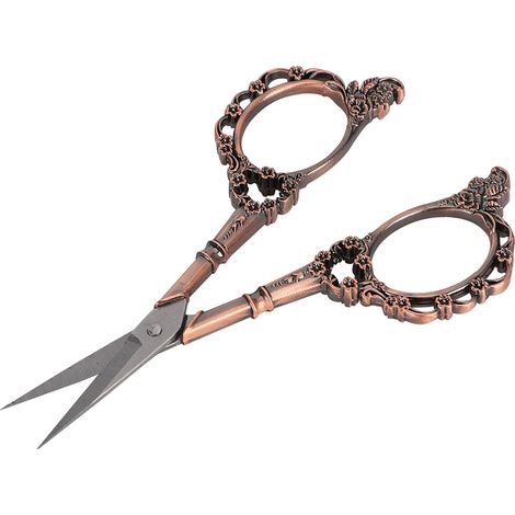 Ciseaux Vintage Motif Fleur Coupe Papier Couture DIY Broderie Artisanat Cuivre Ancien (1/5)
