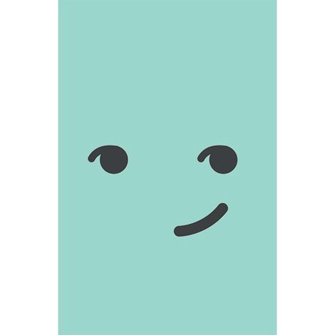 Sticker réfrigérateur et lave vaisselle, smiley malin bleu astuce déco, 75 cm X 49 cm (1/3)