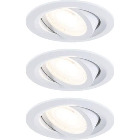 x3 Encastré LED orientable 25° - Paulmann - D.82mm - 4,6W - 460lm - 3000K - Lot de 3 (1/2)
