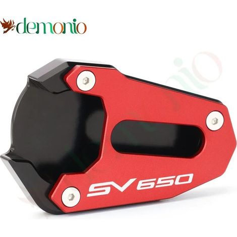 (SV650-Rouge) Compatible avec les motos Suzuki SV 650, SV650 et SV650X : béquille latérale, extension et plaque de support (modèles 2018, 2019 et 2020). (1/4)