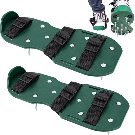 Chaussures aératrices pour pelouse, sandales de jardin ajustables avec pointes métalliques robustes, chaussures de jardinage pour ameublir le sol et entretenir le gazon, cour, jardin, pelouse, terrass (1/4)