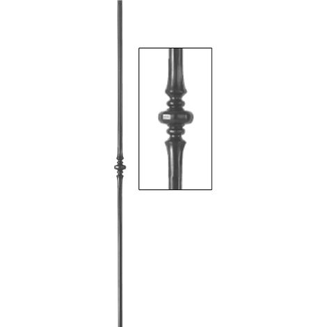 Barreau rond lisse ø14mm et hauteur 1000mm en fer forgé avec un motif - DECO FER FORGE