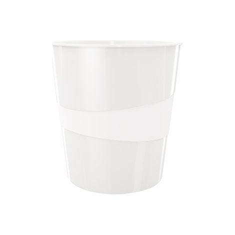 Leitz Papierkorb WOW 29x32,4 cm (ØxH) 15l Polystyrol Farbe: weiß 1 Sortierfach (1/2)