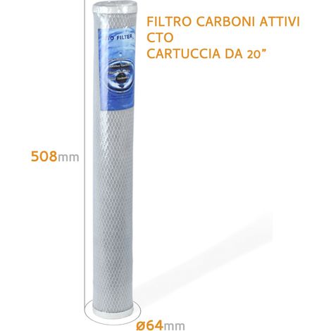 CARTUCCIA FILTRANTE ACQUA BIG CTO CARBONI ATTIVI SISTEMA FILTRAZIONE 20"