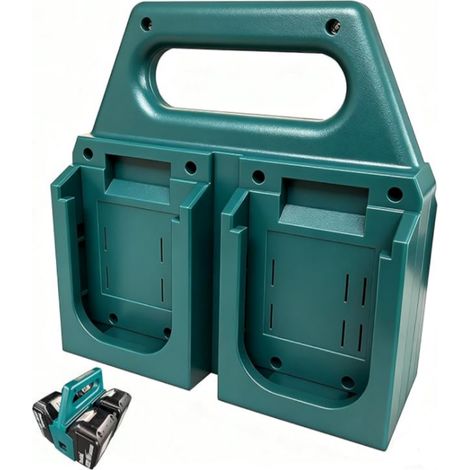 4 Emplacements Portable Support Batteries Compatible avec Batterie Makita 18V,Outils électriques avec poignées Support Porte Batterie,pour Travaux en Extérieur, Ateliers,Garages (1/5)