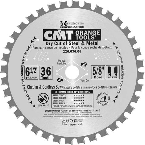 226.036.06 SIERRA CIRCULAR PARA METALES 165X1.6/1.2X15.87 Z=36 FWF