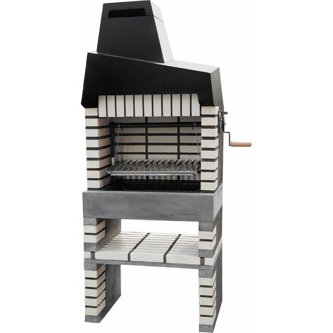 MOVELAR - Barbacoa de Obra Prefabricada de Leña y Carbón Modelo California Plus Full Grill (Gris Beige - 86,5 x 58 x 215 cm) REF: M00135 - Parrilla Argentina para Cocina de Exterior (1/4)