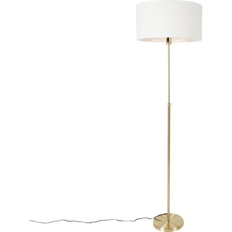 Adjustable Floor Lamp Gold with White Lampshade 50 cm - Parte