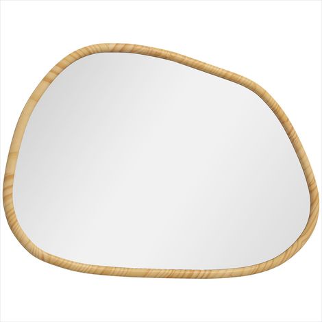 Décoration murale miroir organique en bois de pin 80 x 60 cm (1/5)