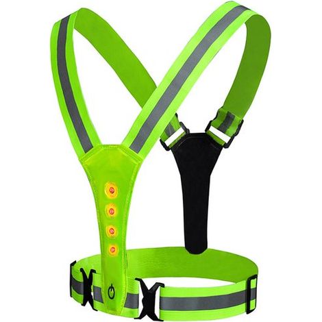 Gilet de Sécurité Réfléchissant à LED - Vert - Rechargeable par USB - Réglable - Visible de Nuit - Course à Pied/ Vélo - Adultes/ Enfants (1/5)