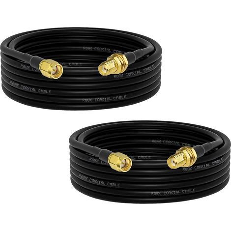 SMA Antenna Cables, RG8X Extension Cables, 3m, Male/Female Connectors, 50 Ohm Impedance, For SDR Wifi Routers (1/5)