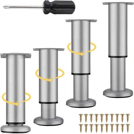 4 Pièces Pied de Meuble Reglable 18-30 cm Pied de Support de Meubles (1/5)