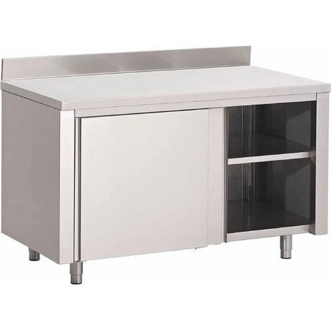 Armoire Basse Inox Avec Dosseret - Gamme 700 - Gastro M (1/2)