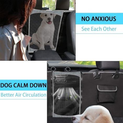 Autositzbezug für Hunde, Rücksitzschutz für Hunde im Auto mit Sichtfenster, wasserdichter Sitzbezug für Pkw und SUVs, 145 x 136 cm, Schwarz (1/4)