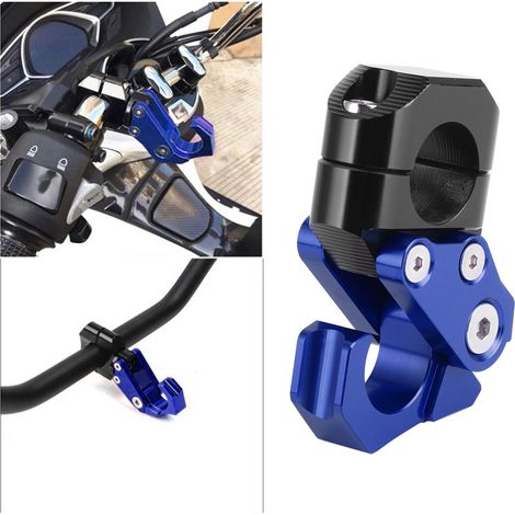 Crochets pliables pour guidon de moto et crochets pour casque, universels 22 mm, adaptés aux marques Yamaha, Kawasaki, Honda et Suzuki (bleu). (1/5)