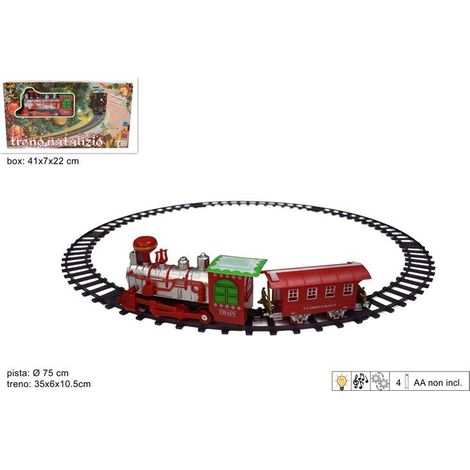 Decorazione Natale Treno 35 cm Natalizio su Binario 70 cm (1/2)