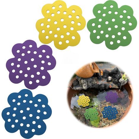 Lot de 4 abreuvoirs flottants pour abeilles, île d'abeilles, abreuvoir à insectes, abreuvoir pour le jardin, île flottante d'abeilles, station d'eau pour abeilles, papillons (violet/vert/jaune/bleu) (1/5)