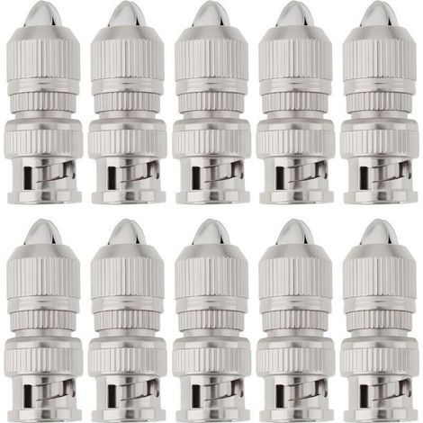 Lot de 10 Connecteurs BNC Femelles à Visser pour Caméras de Vidéosurveillance Coaxiales RG6 Et RG59 (1/5)