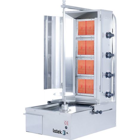 Machine à kebab 4 feux Gaz avec volet PREMIUM / LATEK (1/2)