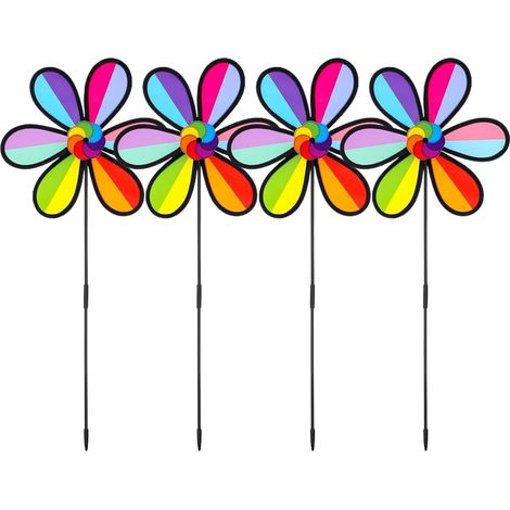 Decoration Für Draußen 4er Set Dekorative Farbige Windmühlen