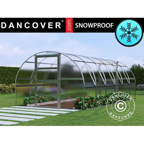 Greenhouse polycarbonate TITAN Arch 280, 18 m², 3x6 m, Silver - Dancover (1/2)