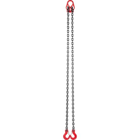 Mophorn Catene di Sollevamento con Ganci, Cinghia a Catena 8 mm x 3 m con 2 Ganci di Presa, Catena per Gru in Acciaio Legato G80, Capacità 3,17 T, Ideale per Traino e Sicurezza del Carico