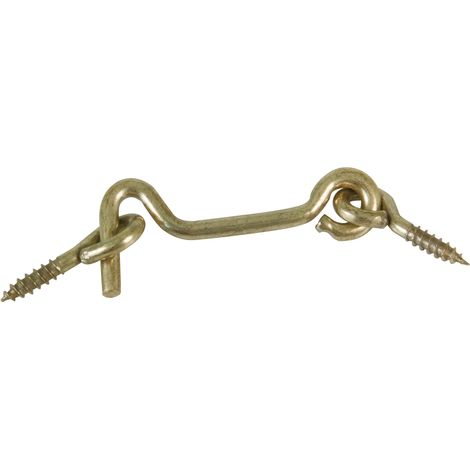 Poignée de volet retenue dorée Modèle 5 avec 2 gonds de finition laitonée pour volets · Diamètre Ø3,5 x 50 mm Verrou de sécurité anti-chocs et anti-bris pour fenêtres (1/5)
