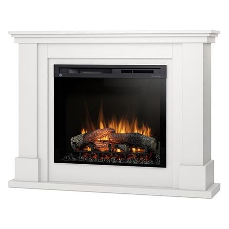 Camino Elettrico Riscaldante Da Pavimento Autoportante a LED - 28" - Bianco opaco - 125 x 95 x 31 - LUENA (1/5)